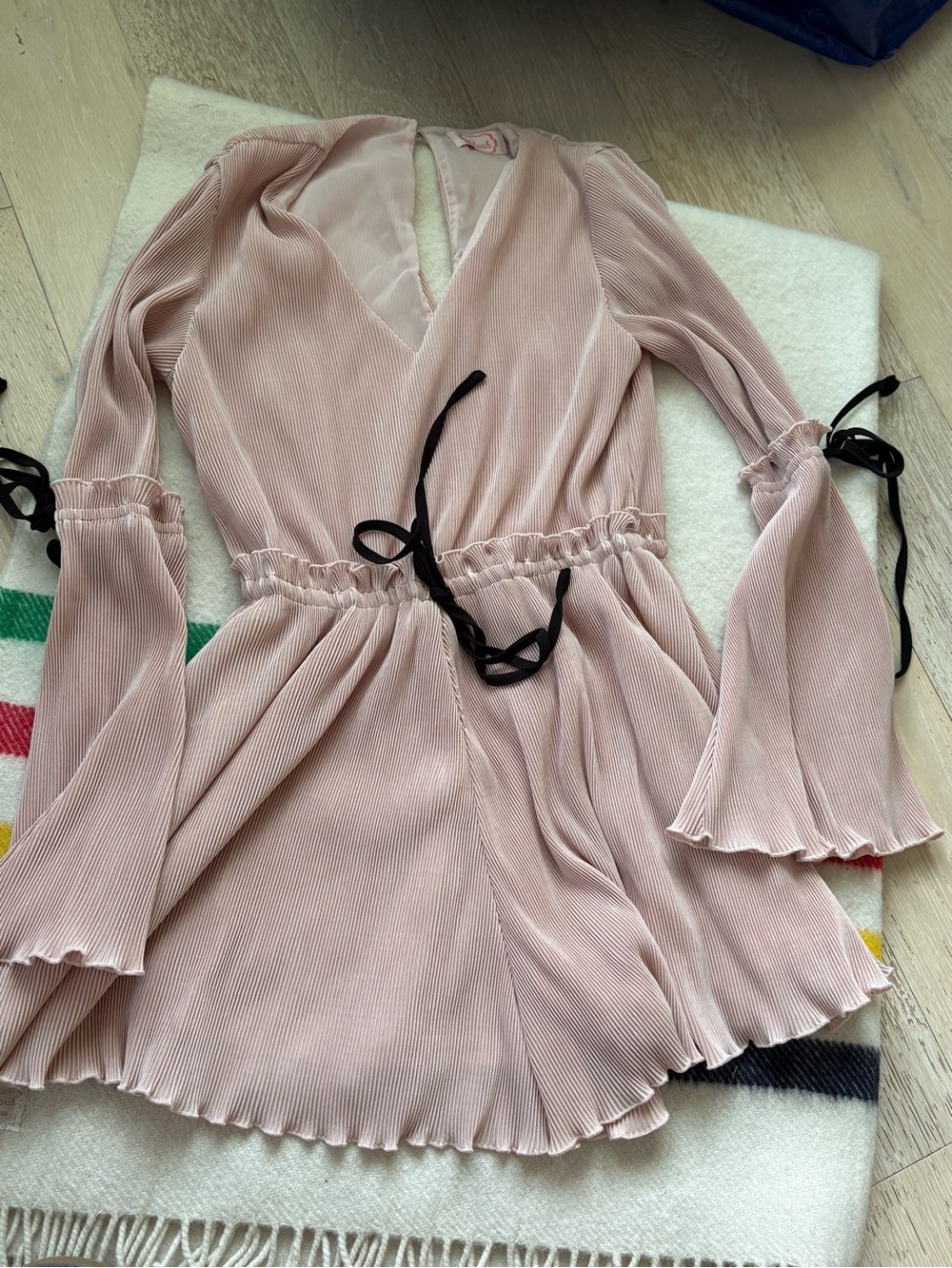 Blush Soft Pink Chiffon Dress Lined Bodice